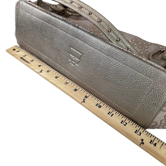 Kathy Van Zeeland Bag Gold Shoulder Bag Handbag Metallic Charms Studded Classic - Picture 9 of 12